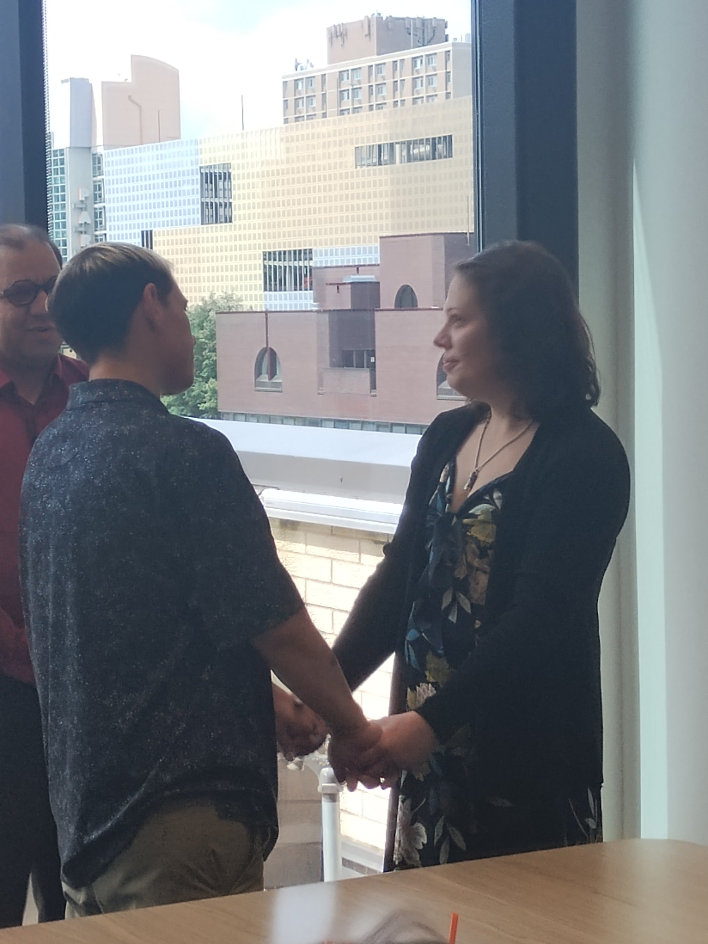 Couple pledging vows