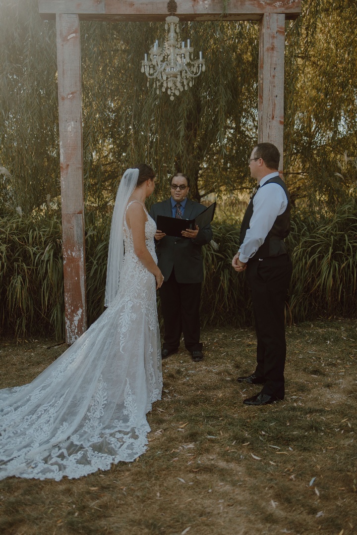 Fall Ceremony - outside venue at Farm venue
